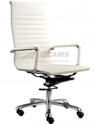 high back leather chair RS-701 WHITE