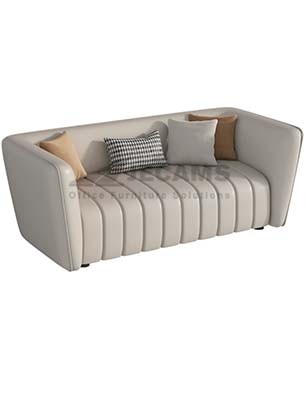 Leatherette White Office Sofa