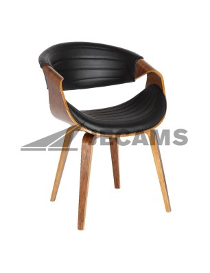 Bent Plywood Frame Stackable Chair in Walnut/Black