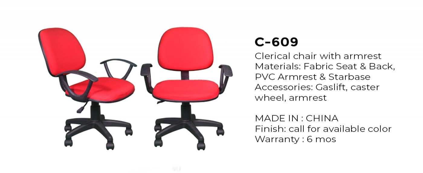 red clerical chair c609