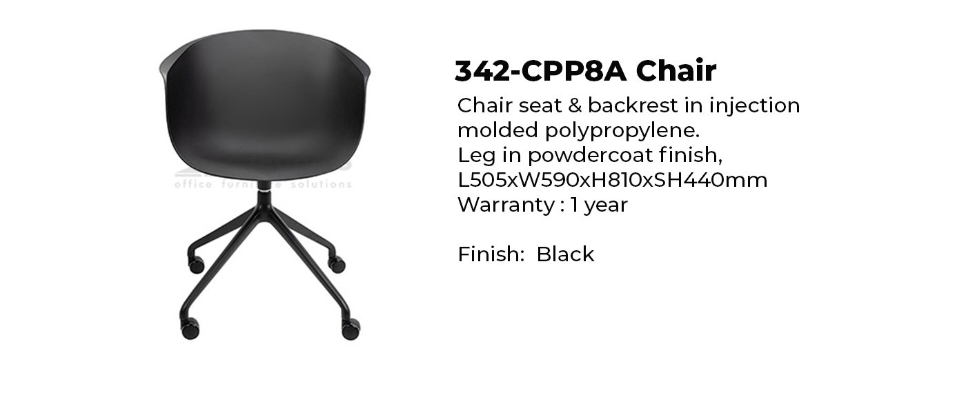 black home office plastic chair
