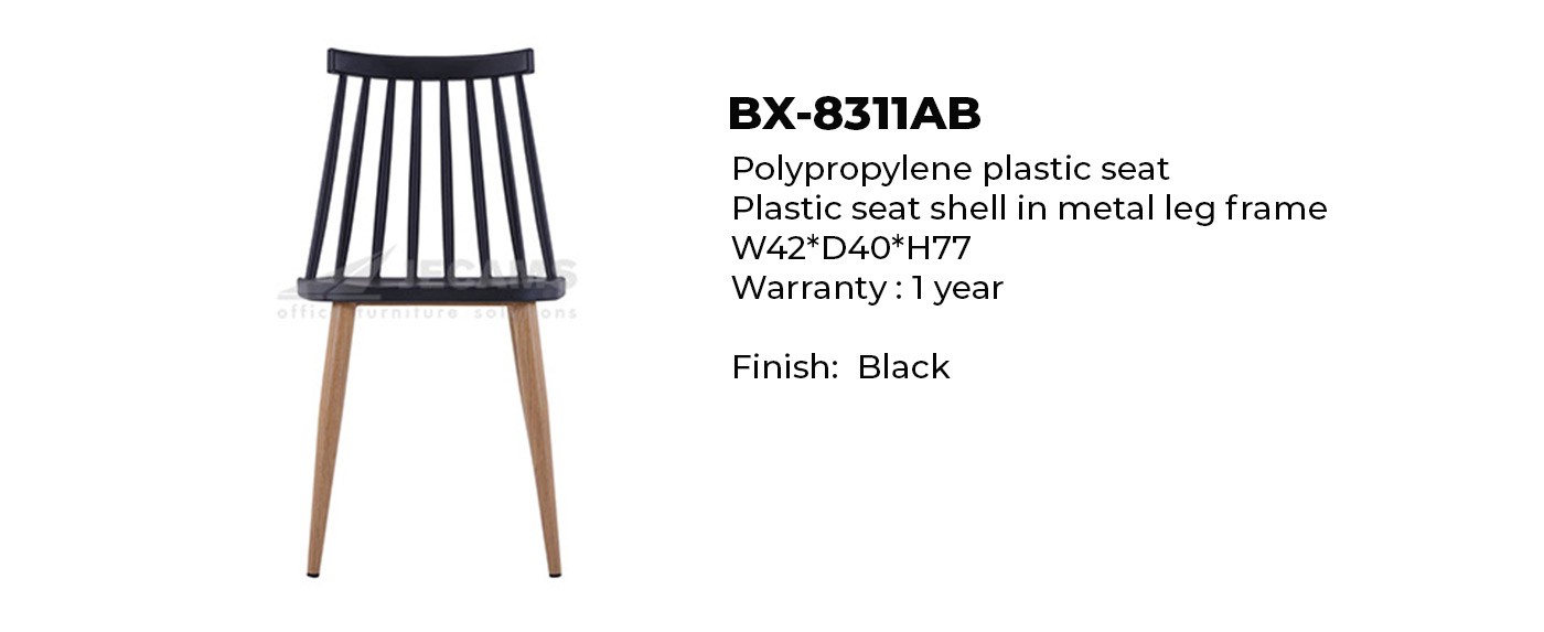 plastic chair in black color