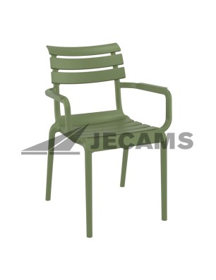 Stylish plastic stackable chair for indoor and outdoor use