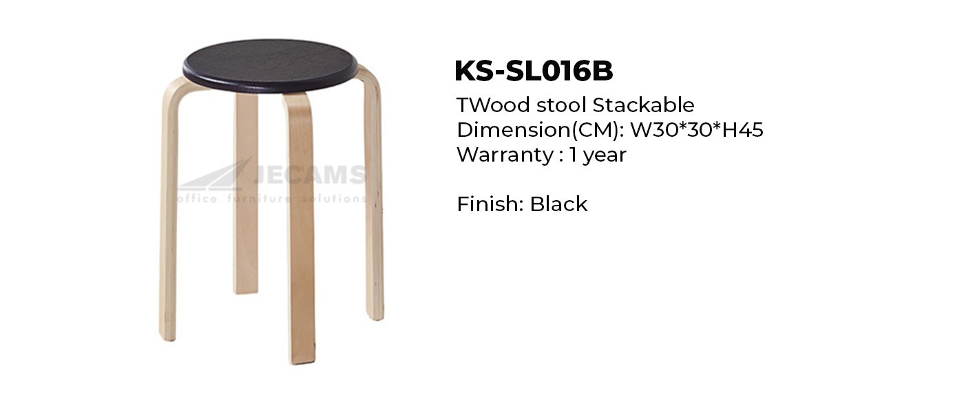 wood stool black