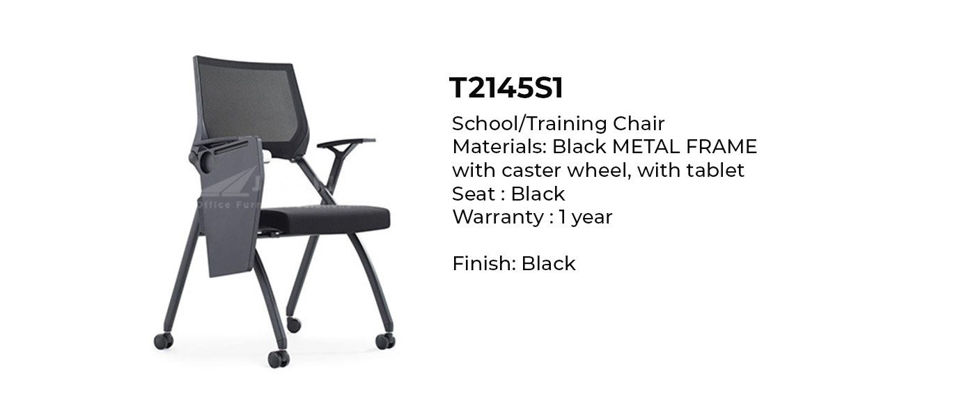 black school chair with wheels