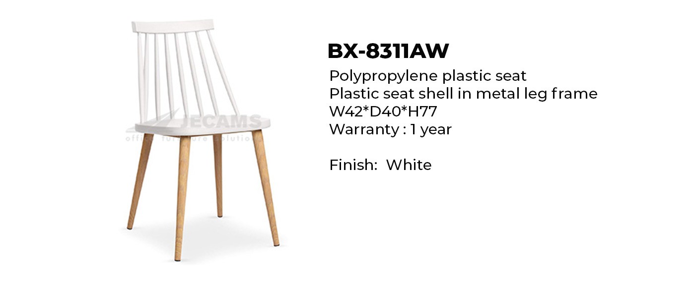 plastic chair in color white