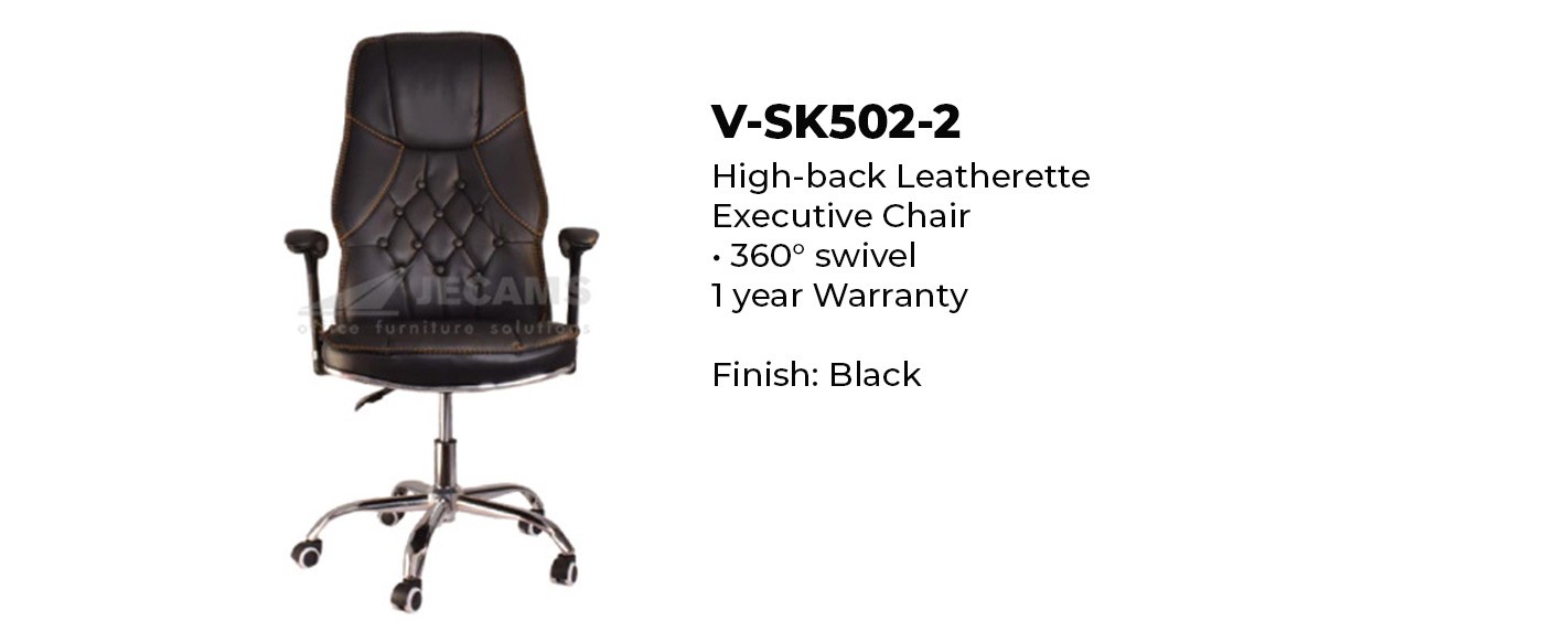 leatherette swivel highback chair