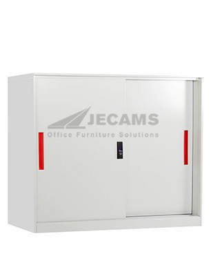 metal filing cabinet with sliding door