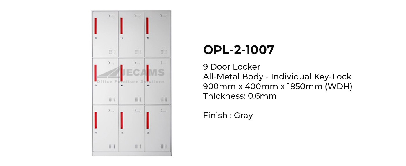 9 Door steel locker