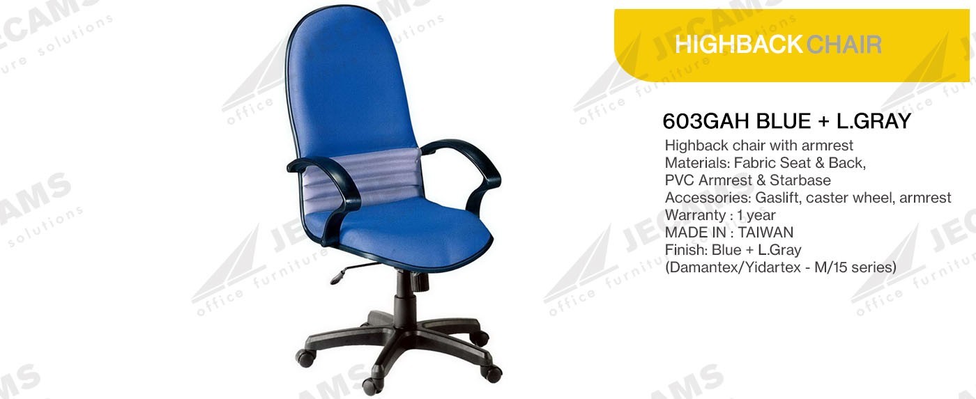 blue gray highback chair