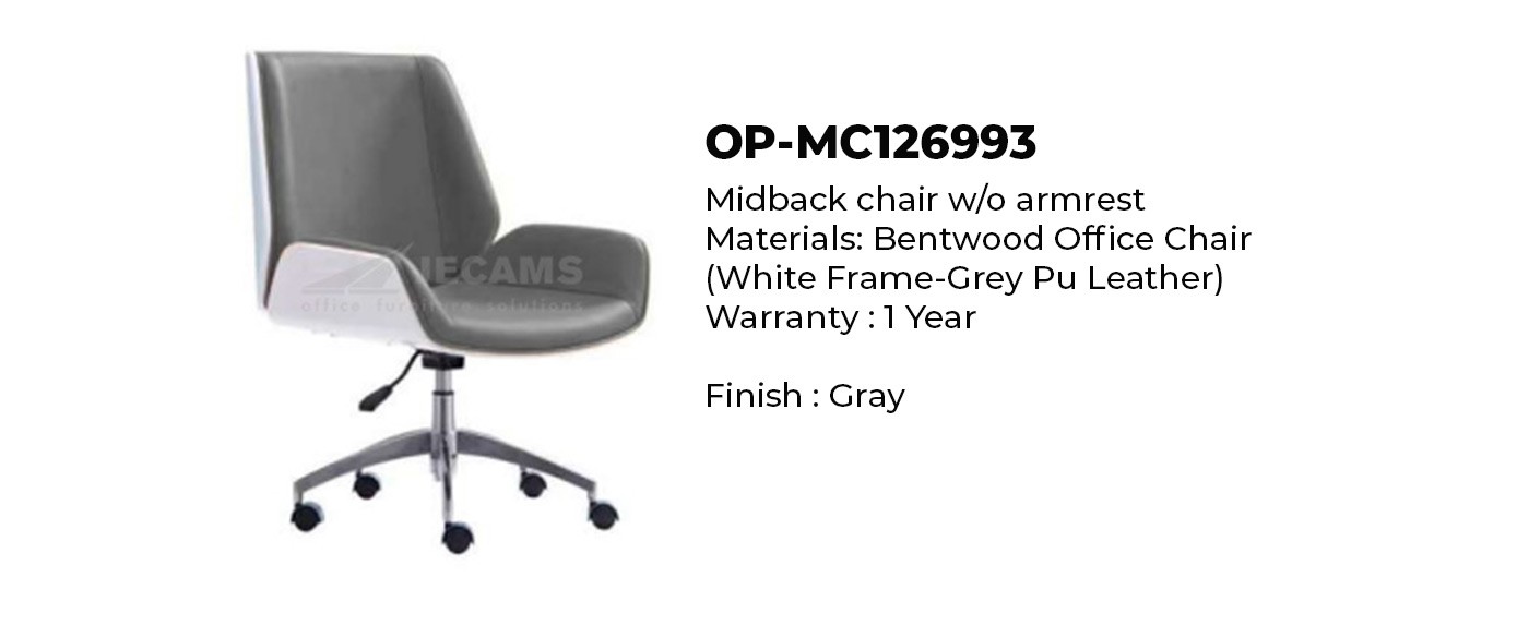 Gray office chair with wheels
