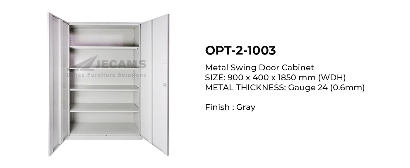 Gray Metal Swing Door Cabinet