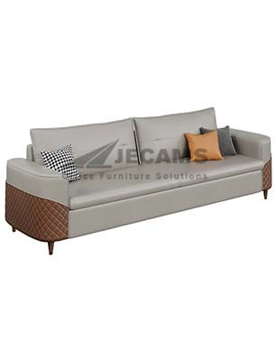 Gray Brown 3-Seater Sofa