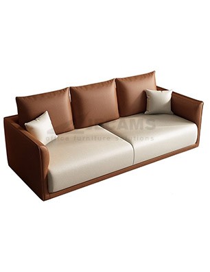 brown and white sofa set