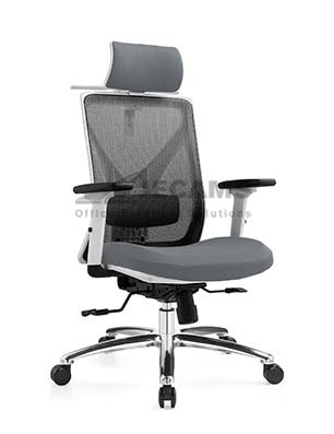 White Gray Mesh Chair