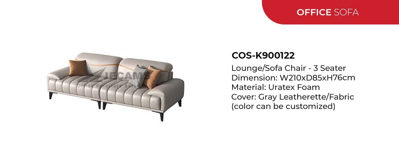 3 seater office sofa gray