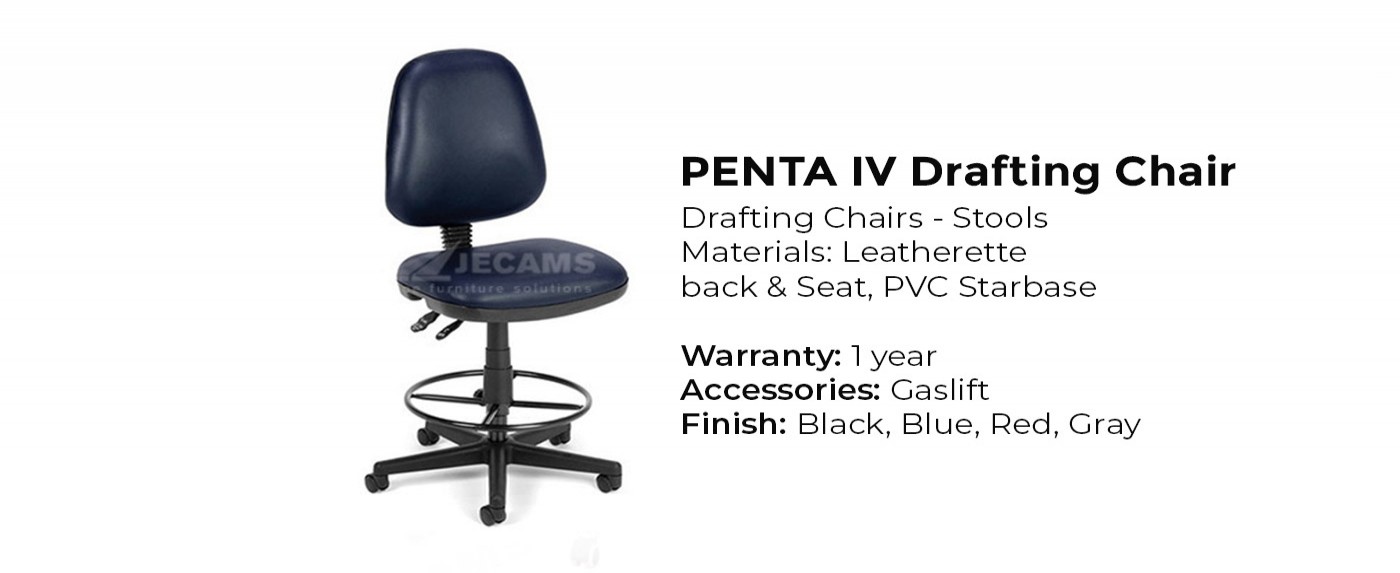 Armless Leatherette Drafting Chair