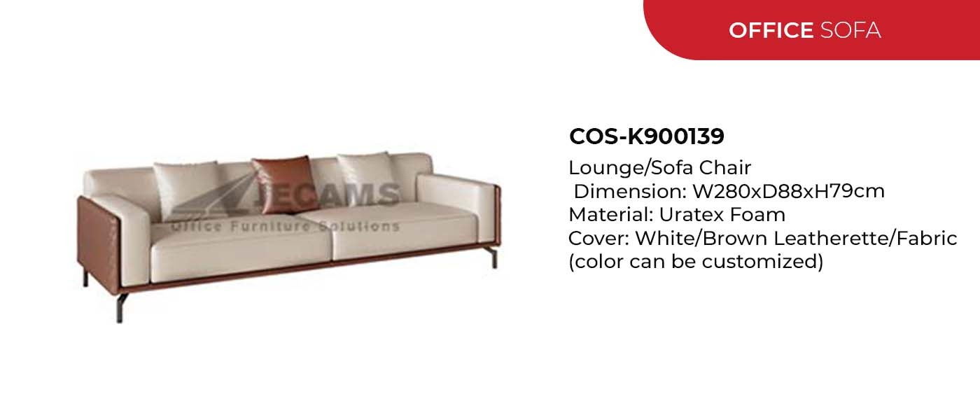 white brown long sofa