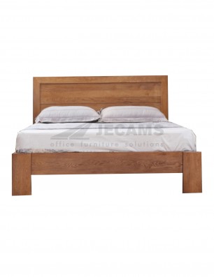 Dark Oak Finish Mahogany Wooden Bed, Double Size Bed Frame Philippines