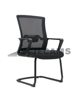Cushioned visitor chair in a corporate meeting room
