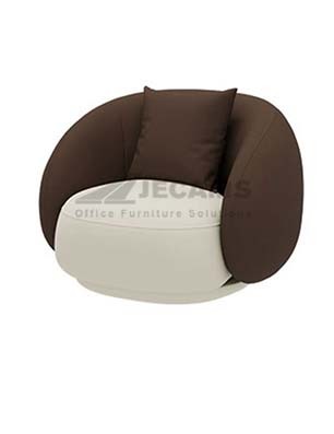 White Brown Sofa 1-Seater