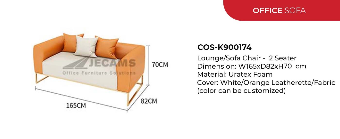white orange office sofa