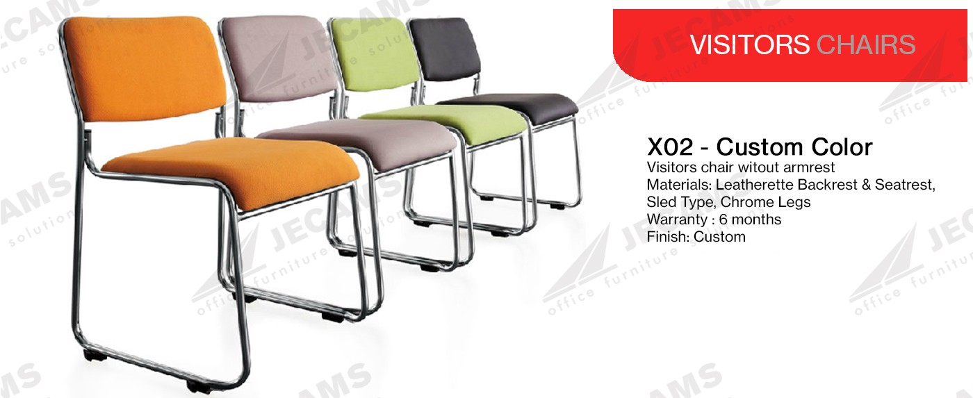 Custom Visitors Chair w/o Armrest X02 Custom Color | Jecams Inc.
