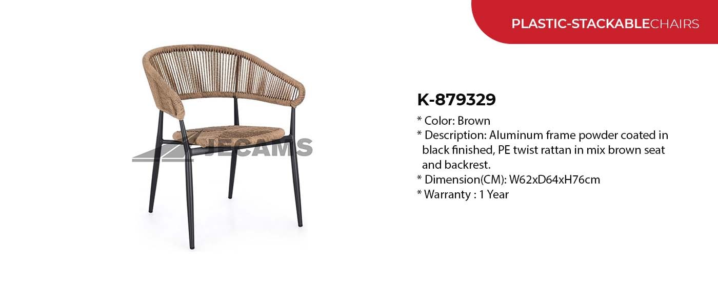 twist rattan design stackable chair