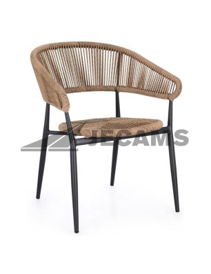 Stylish aluminum frame stackable chair in wood design