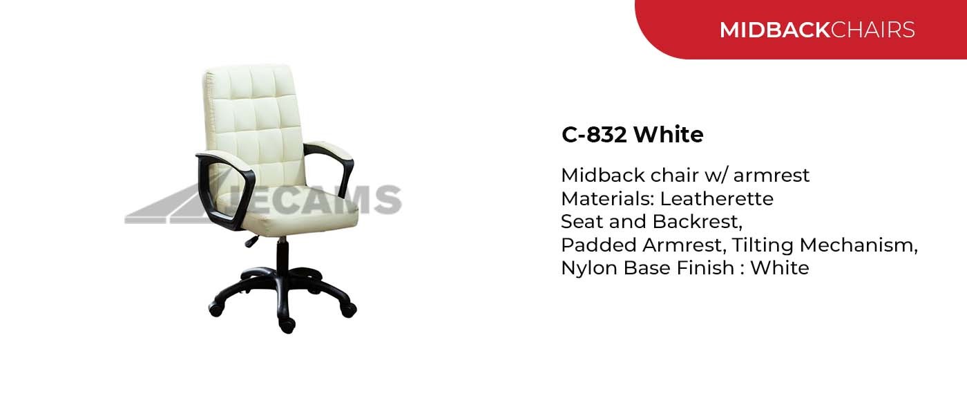white finish midback chair