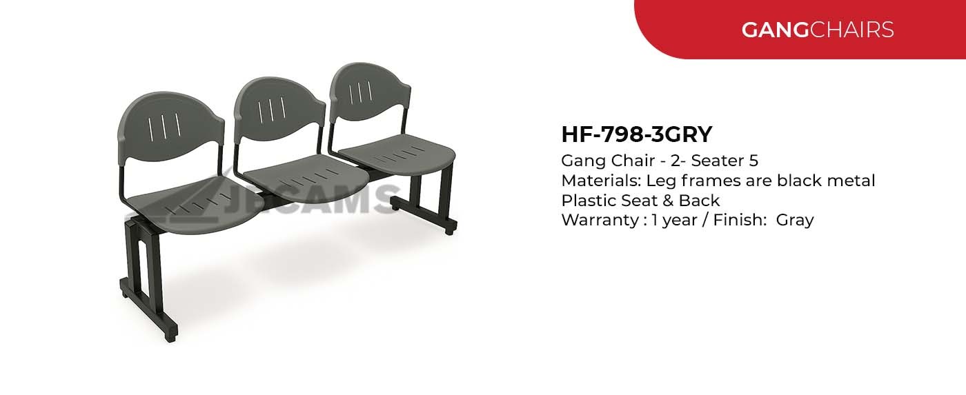 gang chair gray finish