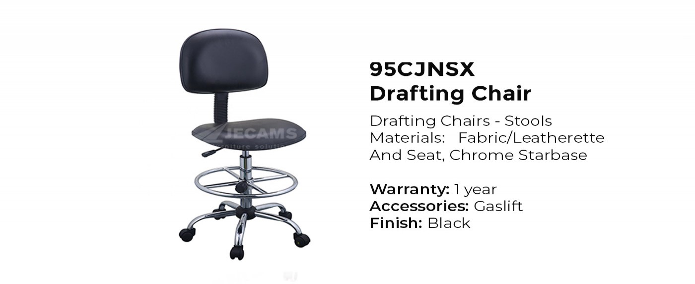Black Adjustable Drafting Chair