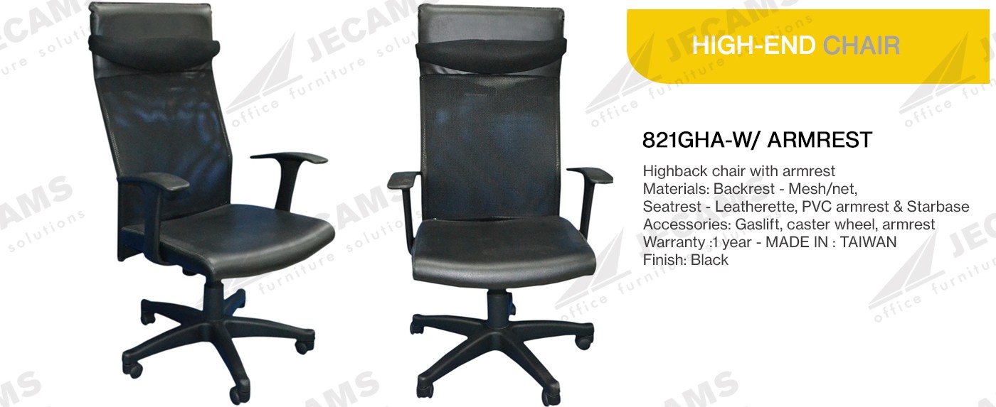 Leatherette mesh chair