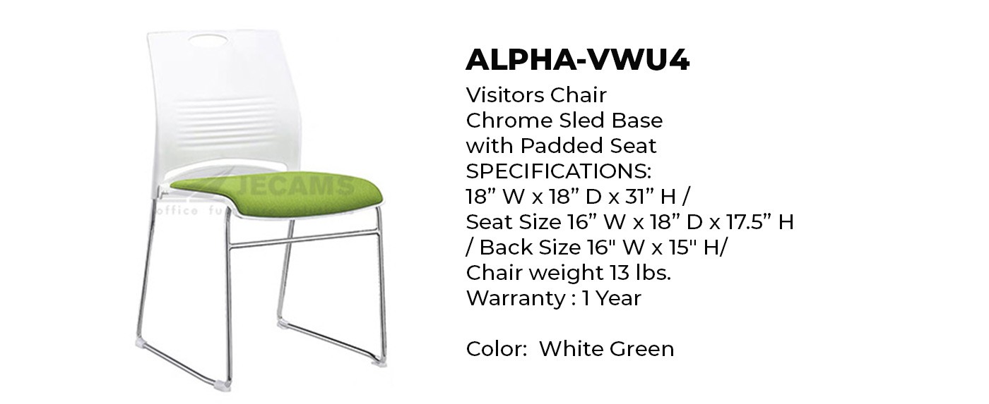 Visitor Chair in color white green