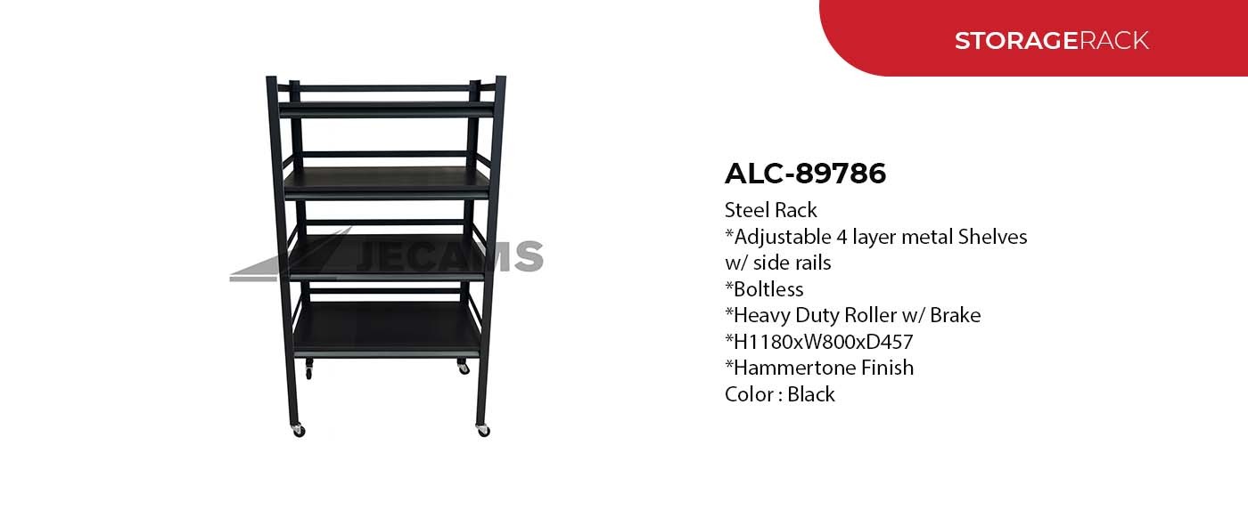 black steel rack
