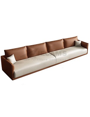brown and white sofa