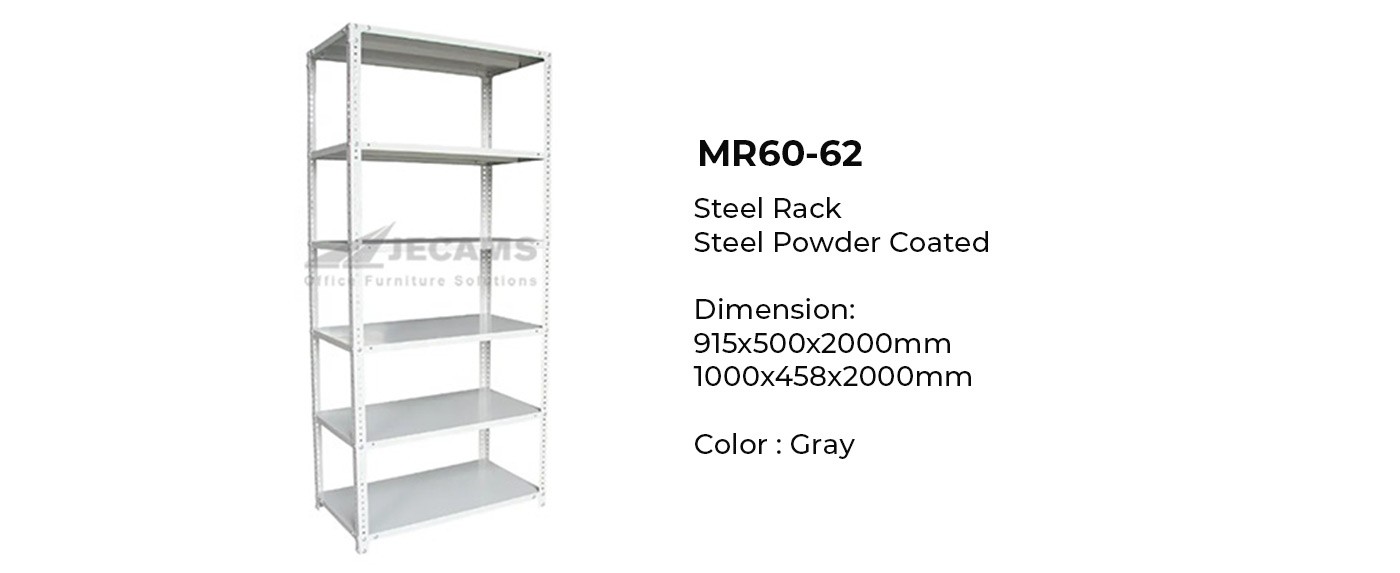 gray steel storage shelves