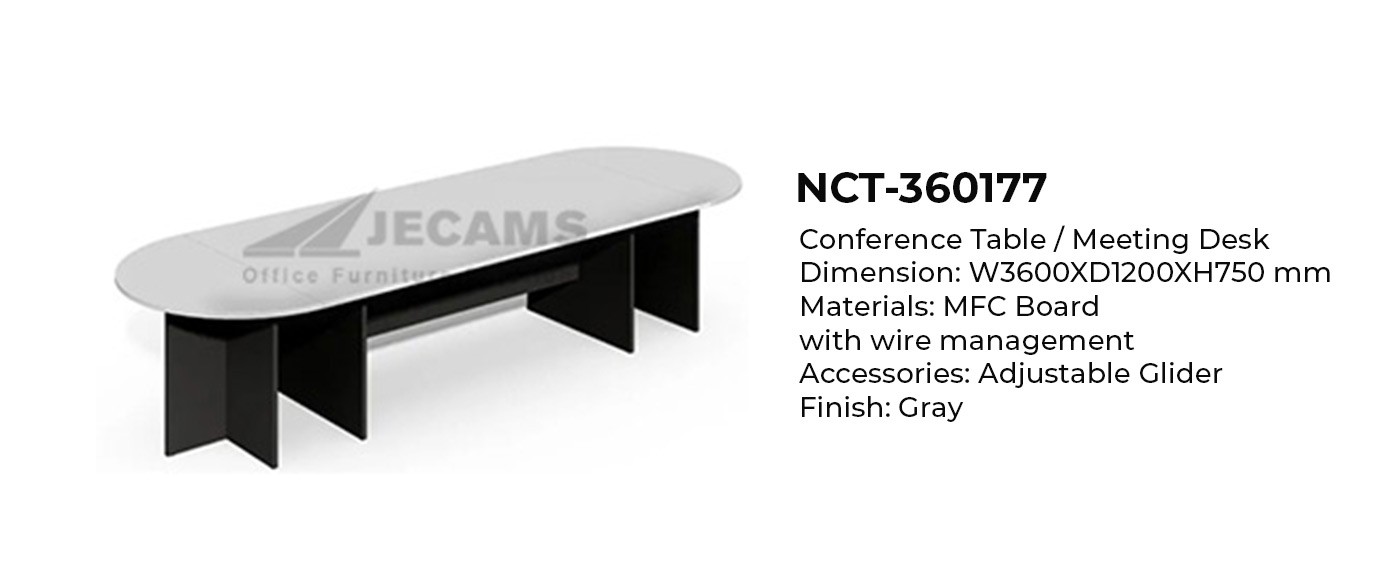 MFC white oval conference table