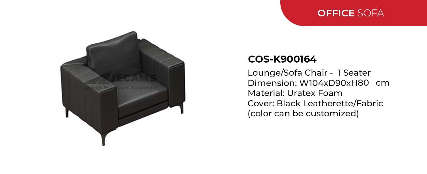 luxurious black office sofa