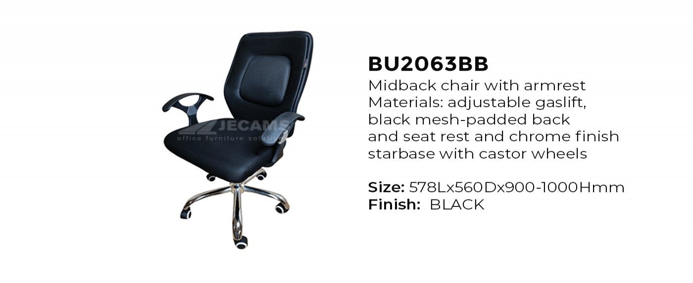 Black Mid Back Office Chair