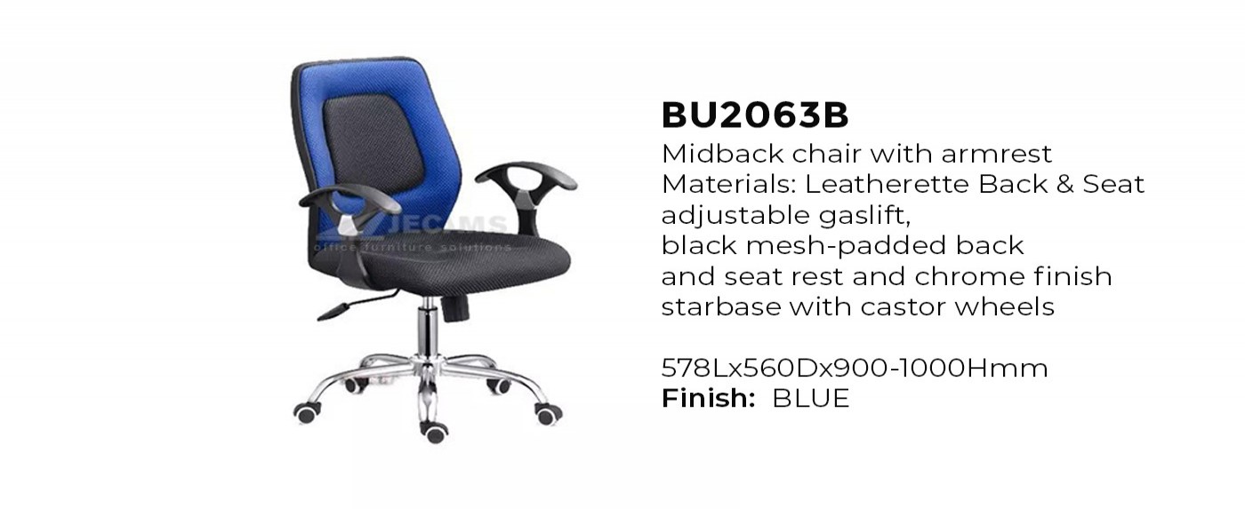 Blue Mid Back Office Chair