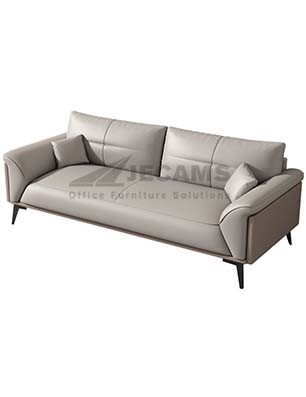 Leatherette Gray Long Sofa