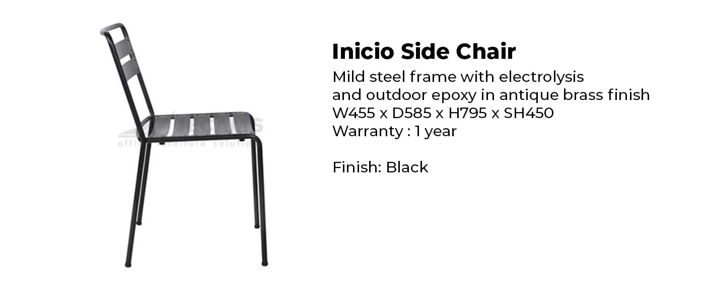 black steel frame stackable chair