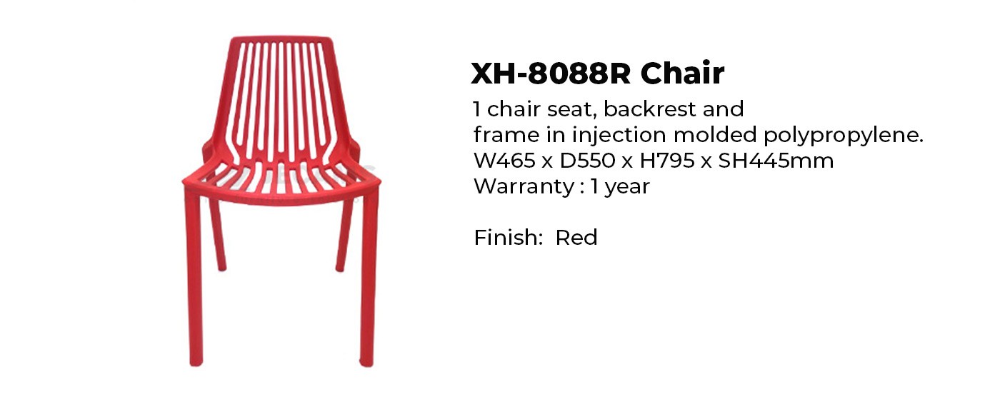 red stackable chair
