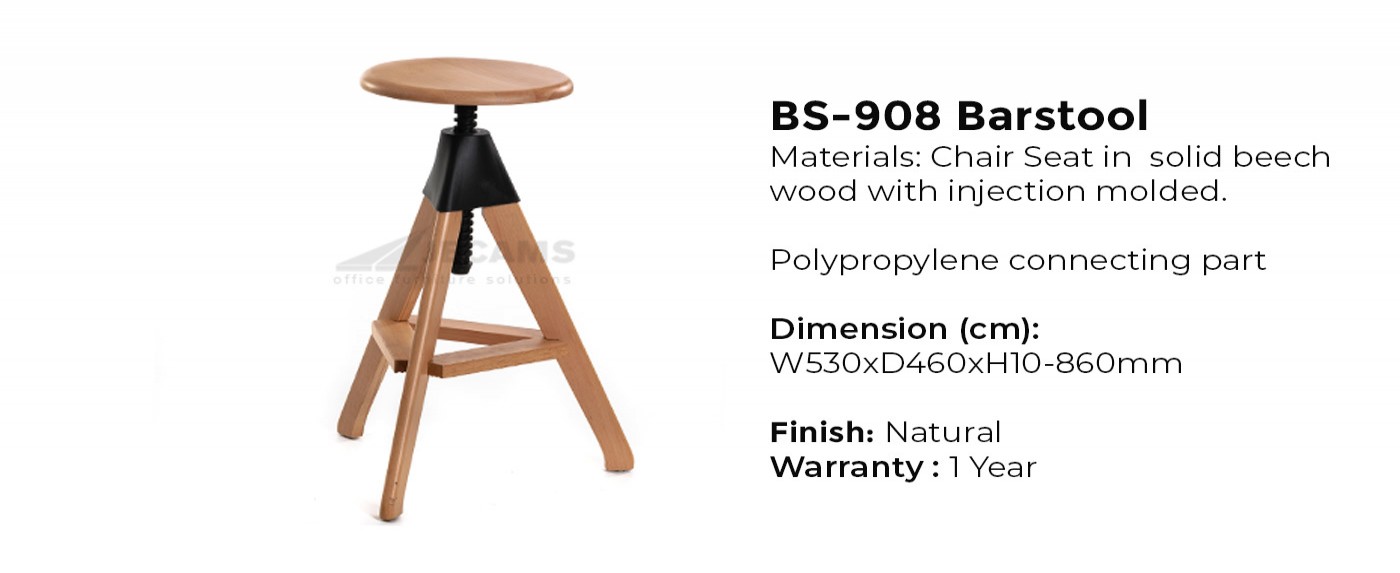 natural wooden bar stool