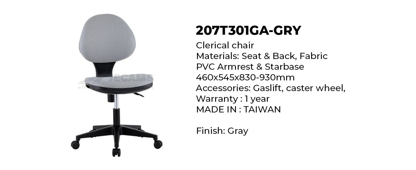 clerical chair in gray