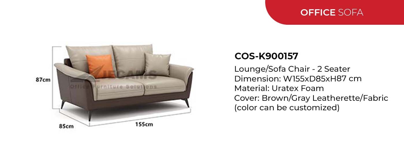 2-seater gray brown sofa