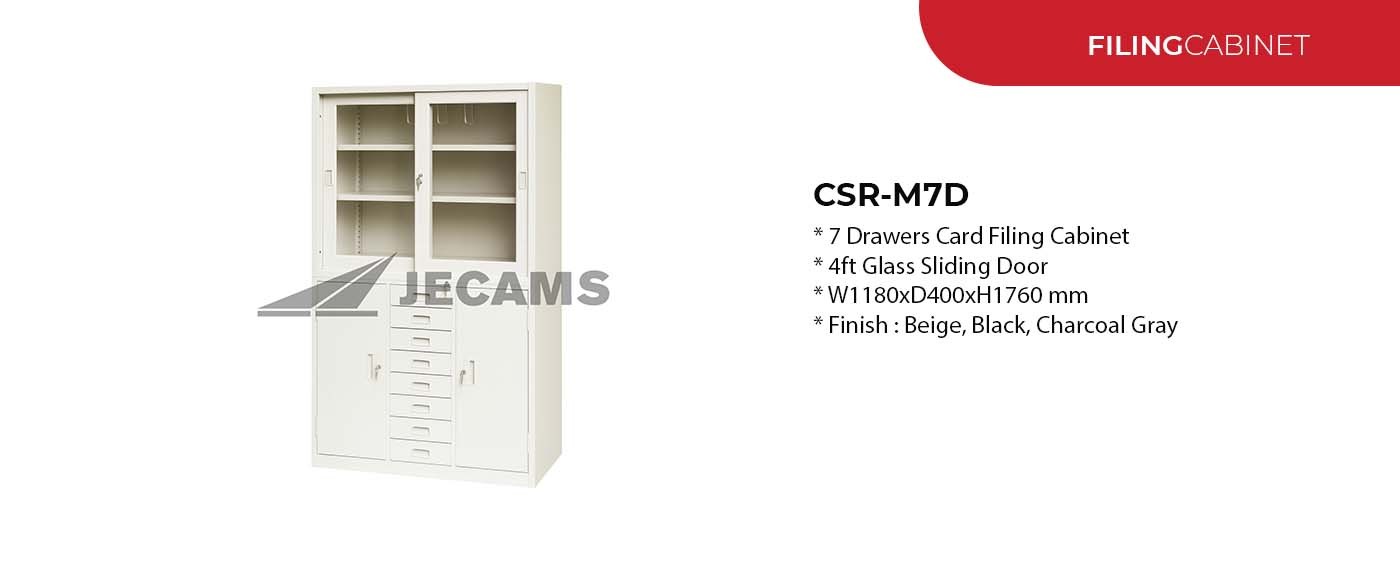 7 drawers card filing cabinet