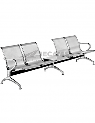 metal gang chair 4 seater 1 Table