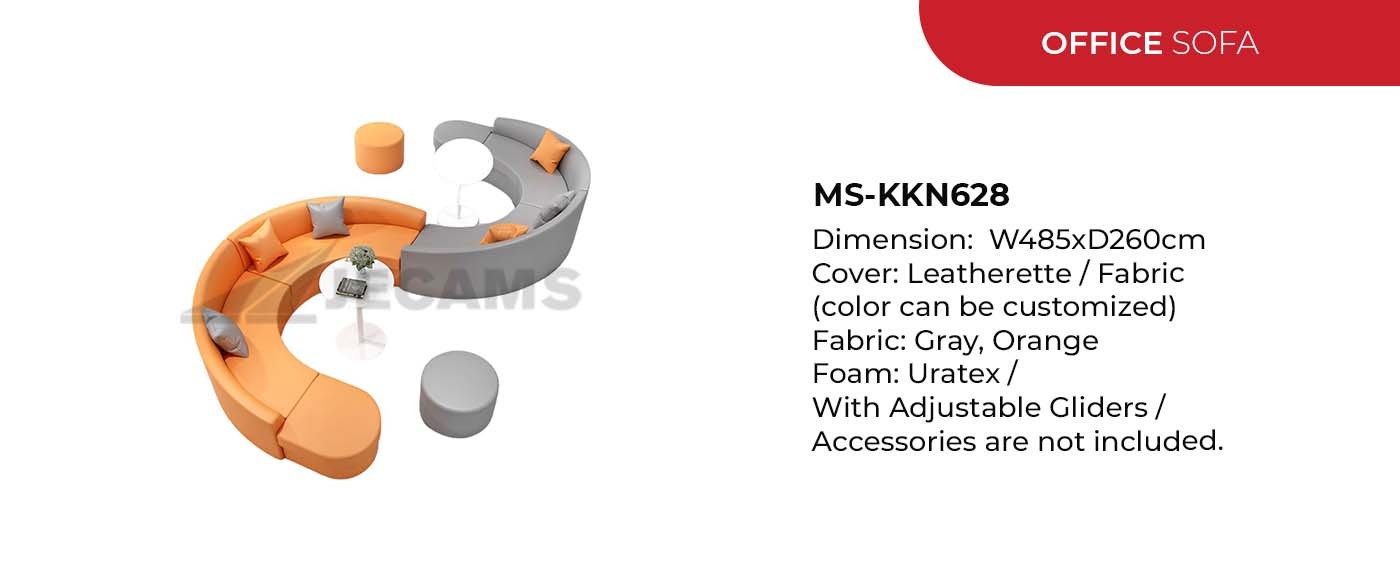 gray orange office sofa